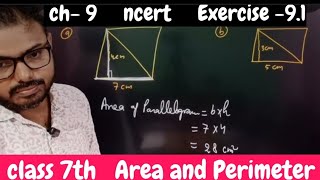 chapter 9 Area and perimeter exercise 91 maths class 7th [upl. by Aisatsana]