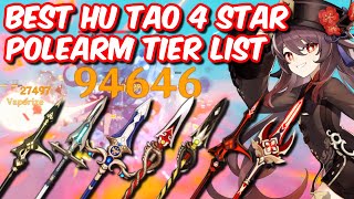 BEST HU TAO 4 STAR WEAPON TIER LIST Damage Showcase amp Gameplay  Genshin Impact [upl. by Roid852]