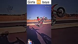 GIRLS VS BOYS BIKE STUNT RIDER 🏍️🙀🥰  shorts bikegirl boyrider motovlog wheelies [upl. by Lurette613]