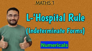 L Hospital Rule  Indeterminate Forms  Numericals  Maths 1  in हिन्दी [upl. by Tneicniv]