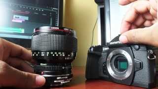 Canon FD to MFT SpeedBooster  First Impressions  EM1 Issue [upl. by Aicnelev434]