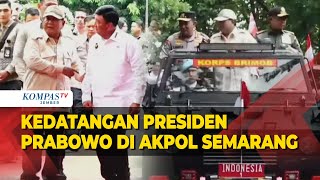 Momen Kedatangan Prabowo di Akpol Semarang Disambut Polisi Berkuda hingga ArakArakan Naik Rantis [upl. by Vola]