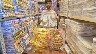 Chickpet Bangalore Wholesale Jewellery Shop 10RsEarringsVaddanamTempleBridal JewelleryShopping [upl. by Bannon944]