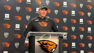 Oregon State Beavers Football Coach Bray on San Jose State Loss [upl. by Ahsropal]