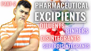 PHARMA EXCIPIENTS I DILUENTSBINDERSDINITEGRANTSSUPERDISINTEGRANTS IN HINDI [upl. by Neggem]