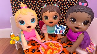 BABY ALIVE Feeding The Triplets Candy corn   FAN MAIL [upl. by Kaitlynn]