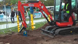 Mini excavator working with auger [upl. by Anul412]