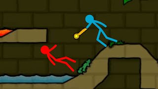 Watergirl and Fireboy Stickman Animation  Forest Ice Light Temple 3 [upl. by Dercy]