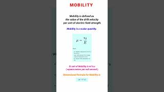 What is Mobility  Class 12th Physics physicsmobilityclass12ncertstudyshorts [upl. by Yalc30]