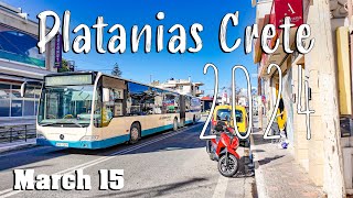 Platanias Crete walking tour 4k vlog drone Platanias Kreta Greece 2024 [upl. by Joappa]