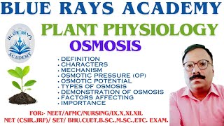 OSMOSIS DEFINITION  CHARACTERS  MECHANISM  OSMOTIC PRESSURE  TYPES  IMPORTANCE [upl. by Arin92]