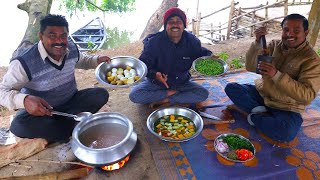 Bengali style Khichuri Egg curry cooking and eating  Winter picnic video  village cooking vlog [upl. by Naitirb]