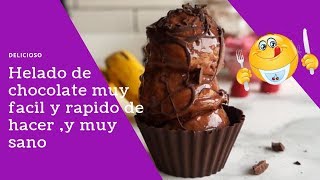 Helado de chocolate muy facil y rapido de hacer y muy sano [upl. by Nordgren]