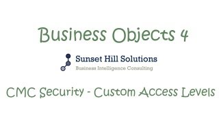 Business Objects 4x  CMC  Custom Access Levels [upl. by Yrred]