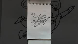 Quick simple and easy drawing of lord Hanuman  Hanumanji drawing for beginners Bajrangbali [upl. by Garrick]