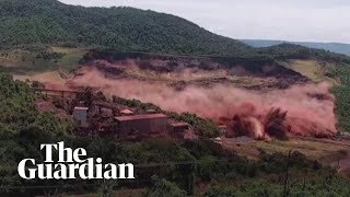 Terrifying moment of Brazil dam collapse caught on camera [upl. by Acyssej458]