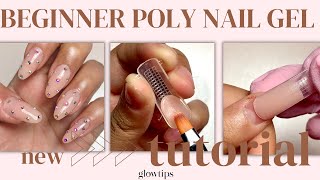 💅BEGINNER POLY NAIL GEL TUTORIAL How To Do Nail Extensions Using GLOWTIPS Poly Nail Gel CC [upl. by Assennev537]