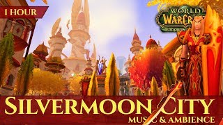 Silvermoon City  Music amp Ambience 1 hour 4K World of Warcraft The Burning Crusade [upl. by Bogart]