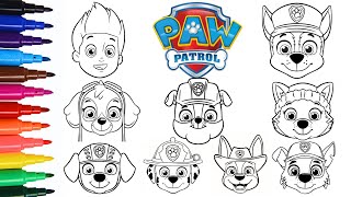 Paw Patrol Colouring Pages  Ryder Chase Rubble Skye Marshall Zuma Rocky Tracker  pawpatrol [upl. by Bethany337]