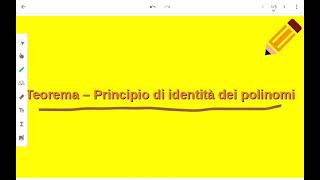 Principio di identità dei polinomi [upl. by Eeclehc]