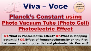 Planck Constant by Photo Vacuum Tube  VivaVoce  Photoelectric Effect [upl. by Lah]