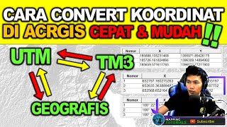 Tutorial Mudah Convert Koordinat BPN TM3  UTM  Geografis di ArcGIS [upl. by Nosrak341]