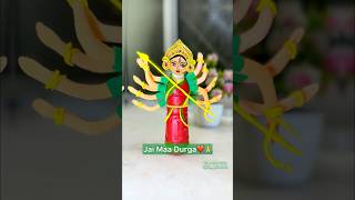 Making Maa Durga with Bottle😱❤️ Navratri Special Art shorts [upl. by Ymij]