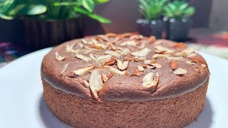 ALMOND CAKE  NO OIL NO EGG NO MAIDA NO SUGAR NO OVEN  HEALTHY RECIPE  DATES CAKE RECIPE [upl. by Nuris]