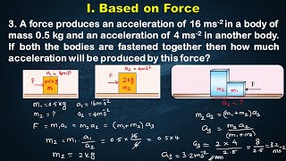 Based on Force  Problem 3  A force produces an acceleration of 16 ms2 in a body of mass 05 kg [upl. by Nywloc734]