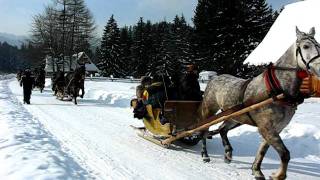 Sleigh ride in Chocholowska Valley  Kulig w Dolinie Chochołowskiej [upl. by Azmah]