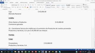 Ejemplos de Partidas Contables Video 04 contabilidade finance financialfreedom finanzas financi [upl. by Kcirdot]