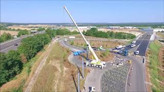 Chantier d’éclairage public en vue aérienne par drone ManteslaJolie dans les Yvelines [upl. by Magna]