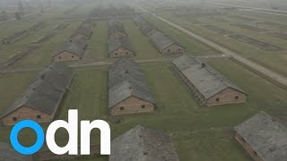 Auschwitz 70th anniversary Drone footage shows scale of camp [upl. by Esile]