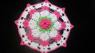 Crochet Uncinetto Centrino Fiore di Ciliegio [upl. by Leontine]