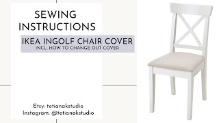 Ikea Ingolf Chair Cushion Cover Sewing and Replacement Instructions  Tetiana K Studio [upl. by Meredeth821]