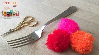 How to Make Fork Pom Poms [upl. by Lehteb]