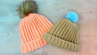 How To Crochet A Winter Hat For Beginners EASY TUTORIAL [upl. by Etam]