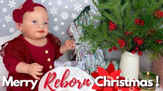 Reborn Baby Skya Opens Presents Drinks Egg Nog amp Gets Changed In To A New Winter Outfit [upl. by Tattan]