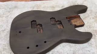 Burning a P Bass Guitar Body  Shou Sugi Ban Burnt Finish [upl. by Gar194]