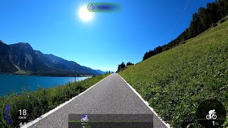 30 minute Fat Burning Indoor Cycling Workout Alps South Tyrol Lake Tour Garmin 4K Video [upl. by Ceevah]