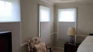 Hunter Douglas Motorized Duolite Honeycomb Room Darkening Shades amp Sheer Bergen county New Jersey NJ [upl. by Zetta]