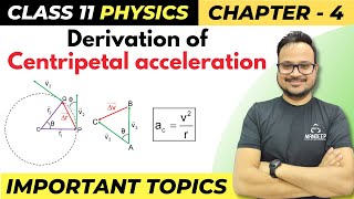 Derivation of Centripetal Acceleration  Class 11 Physics Important Topics [upl. by Gunnar]