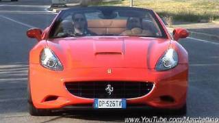 Supercars in Maranello  458 Italia Scuderia 16M 599 HGTE California amp More [upl. by Aihsal]