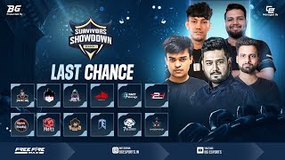 SURVIVORS SHOWDOWN S1  LAST CHANCE  FT TSG TM  TE ROCKYRDX FOZYAJAY pahadigamerofficial [upl. by Elehcar]