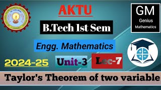 Unit3  Lec7  taylors theorem two variables engineering mathematics  mathematics [upl. by Allys]