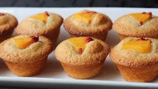 Peach Financier Recipe  How to Make Peach Almond Cakes [upl. by Suoicerpal]