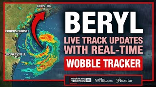 TROPICAL STORM BERYL Track with RealTime Wobble Tracker Interactive Stream  Tracking the Tropics [upl. by Natascha741]