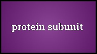 Protein subunit Meaning [upl. by Radmen]