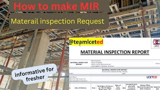 How to Make MIR  Material Inspection request  in KSA [upl. by Bernstein]