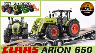 WIKING CLAAS ARION 650 with FL150 front loader in 132  Farm model review 40 [upl. by Ttehr]